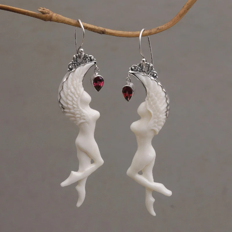 Sparkle More For Less – Jewelry Sale Happening Now Dancing Angels Garnet Silver & Bone Dangle Earrings Sparkle More For Less – Jewelry Sale Happening Now Dancing Angels Garnet Silver & Bone Dangle Earrings