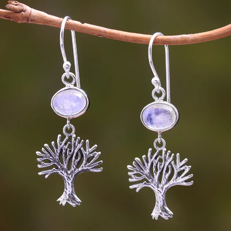 Timeless Elegance, Temporary Discounts – Act Fast Enlightenment Tree Rainbow Moonstone Tree Dangle Earrings from Bali Timeless Elegance, Temporary Discounts – Act Fast Enlightenment Tree Rainbow Moonstone Tree Dangle Earrings from Bali
