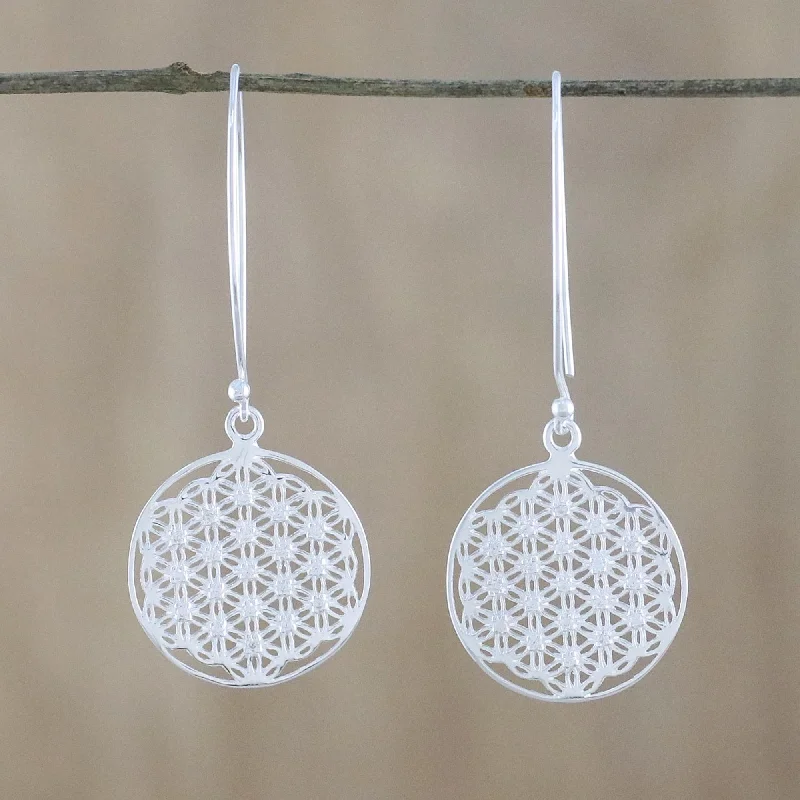 Luxury Jewelry At Unbeatable Discounts Fractal Circle Thai Sterling Silver and Cubic Zirconia Dangle Earrings Luxury Jewelry At Unbeatable Discounts Fractal Circle Thai Sterling Silver and Cubic Zirconia Dangle Earrings