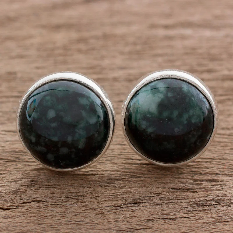 Make Your Outfit Shine With Discounted Jewelry Harmonious Peace Jade & Silver Button Earrings Make Your Outfit Shine With Discounted Jewelry Harmonious Peace Jade & Silver Button Earrings