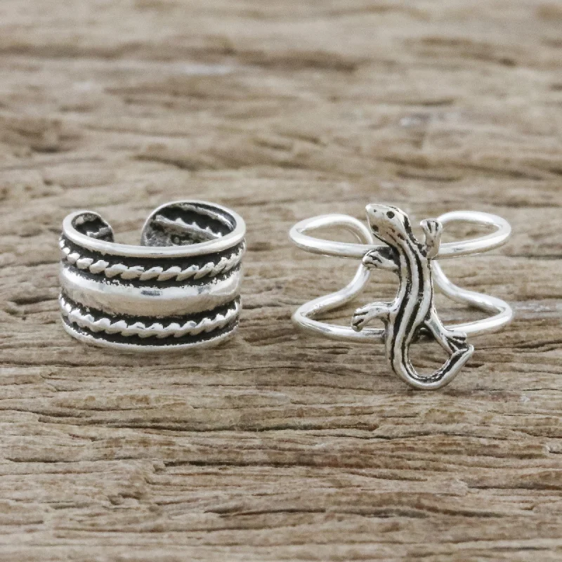 Premium Jewelry Now Available At Special Discounts Little Lizard Sterling Silver Lizard Ear Cuffs from Thailand