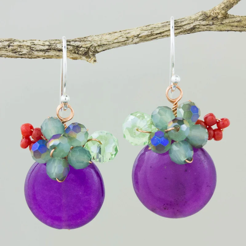 Exclusive Gemstone Jewelry At Special Prices Moonlight Garden in Purple Purple Quartz and Glass Bead Dangle Earrings with Copper Exclusive Gemstone Jewelry At Special Prices Moonlight Garden in Purple Purple Quartz and Glass Bead Dangle Earrings with Copper