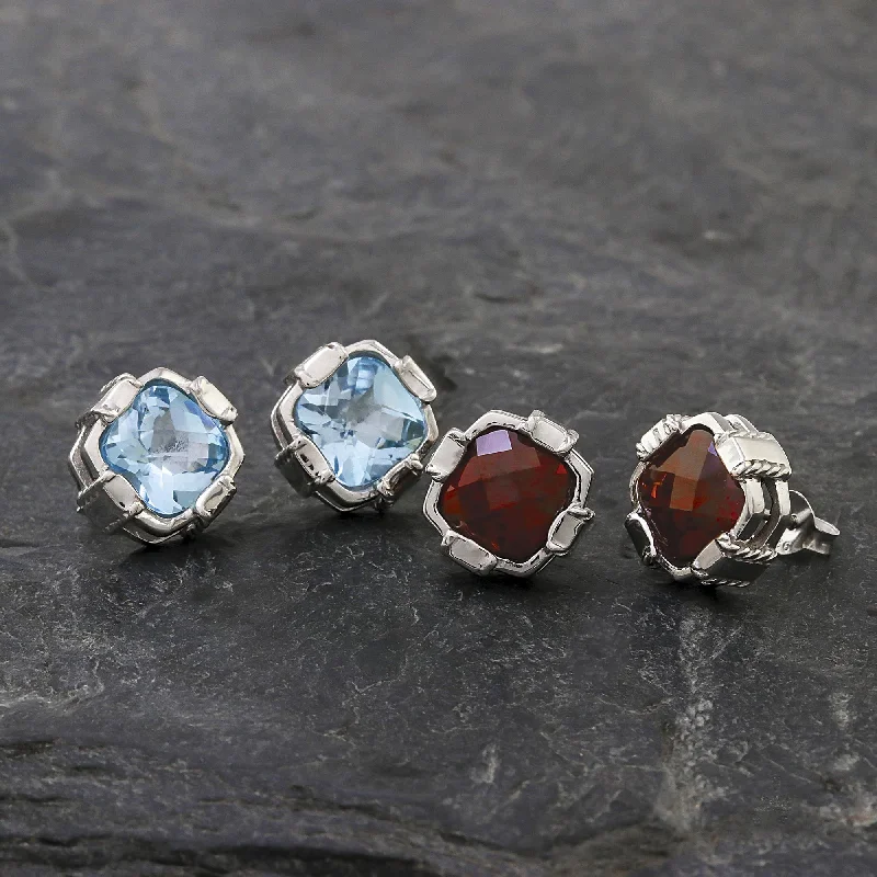 Shop Handcrafted Jewelry At Special Promotional Rates Peaceful Paradise Blue Topaz & Silver Button Earrings Shop Handcrafted Jewelry At Special Promotional Rates Peaceful Paradise Blue Topaz & Silver Button Earrings