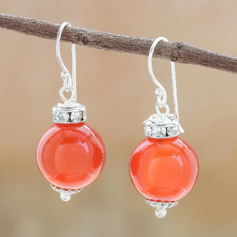 Jewelry Clearance Sale – Final Reductions Perfect Orbs Carnelian and Sterling Silver Dangle Earrings from Thailand Jewelry Clearance Sale – Final Reductions Perfect Orbs Carnelian and Sterling Silver Dangle Earrings from Thailand