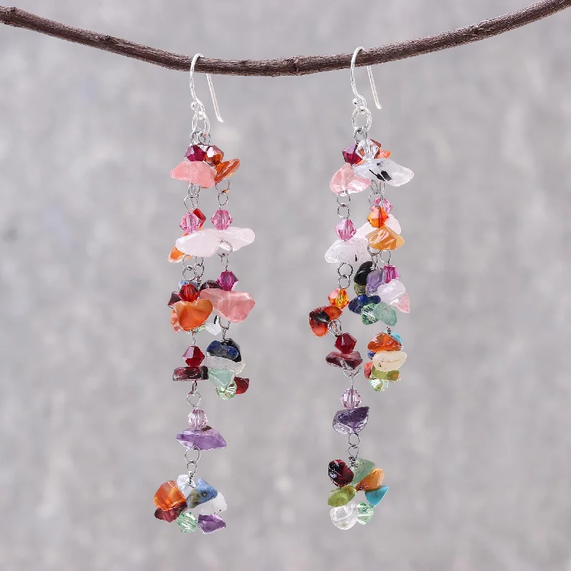 Your Dream Jewelry At Dream Prices Rainbow Rain Carnelian & Silver Beaded Earrings