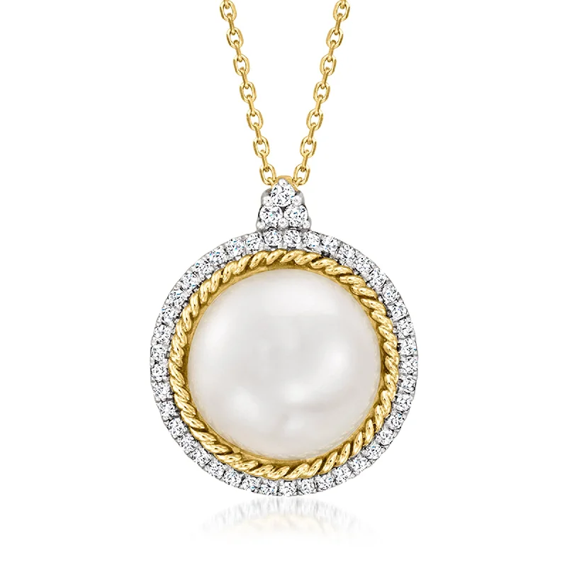 Shop Signature Jewelry Styles At Exclusive Prices Ross-Simons 13-13.5mm Cultured Mabe Pearl and . Diamond Pendant Necklace in 14kt Yellow Gold Shop Signature Jewelry Styles At Exclusive Prices Ross-Simons 13-13.5mm Cultured Mabe Pearl and . Diamond Pendant Necklace in 14kt Yellow Gold