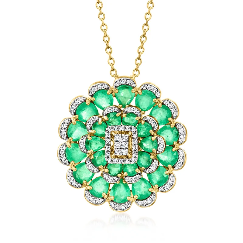 Sparkle For Less – Shop Our Limited-Time Jewelry Deals Ross-Simons Emerald and . White Topaz Flower Necklace in 18kt Gold Over Sterling Sparkle For Less – Shop Our Limited-Time Jewelry Deals Ross-Simons Emerald and . White Topaz Flower Necklace in 18kt Gold Over Sterling