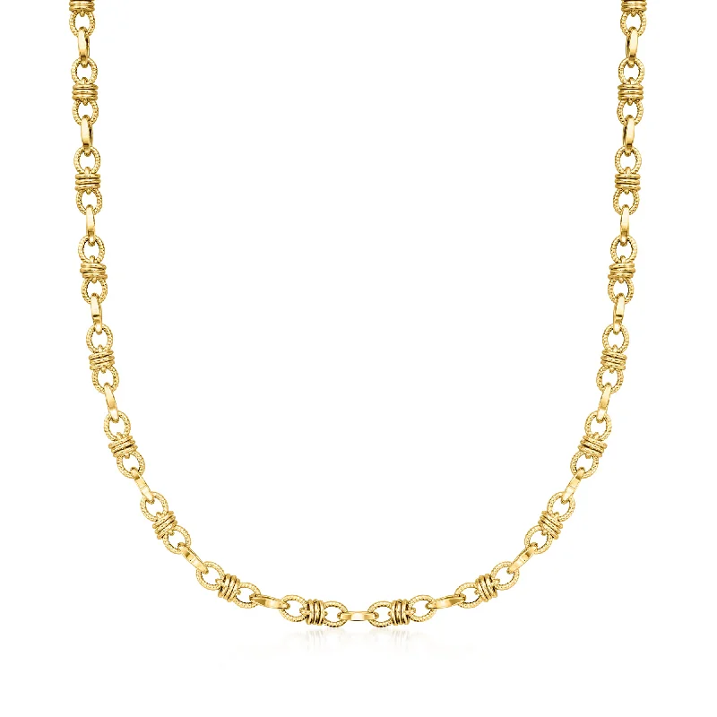 Jewelry Clearance – Final Chance To Save Big Ross-Simons Italian 14kt Yellow Gold Alternating Oval and Barrel-Link Necklace Jewelry Clearance – Final Chance To Save Big Ross-Simons Italian 14kt Yellow Gold Alternating Oval and Barrel-Link Necklace