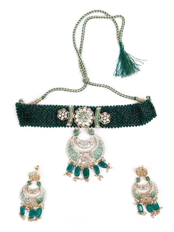 Jewelry Deals That Outshine The Rest Odette Women Green Metal Choker Necklace