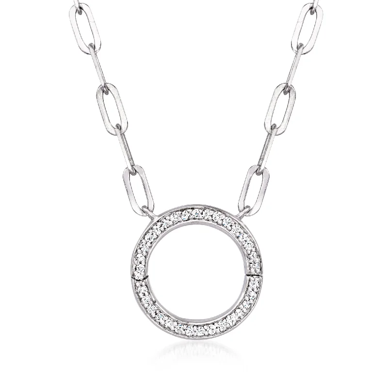 Exclusive Jewelry Sale – Grab Timeless Pieces Now RS Pure by Ross-Simons Diamond Charm-Compatible Circle Necklace in Sterling Silver Exclusive Jewelry Sale – Grab Timeless Pieces Now RS Pure by Ross-Simons Diamond Charm-Compatible Circle Necklace in Sterling Silver