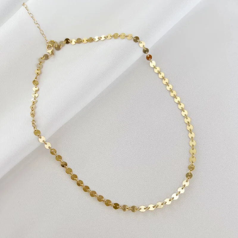 Gold Luxe Sequin Disc Chain Necklace