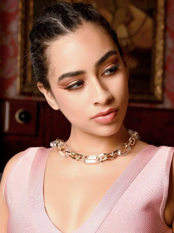 Flash Sale On Exquisite Jewelry – Don't Miss Out Odette Women Gold Metal Chained Necklace