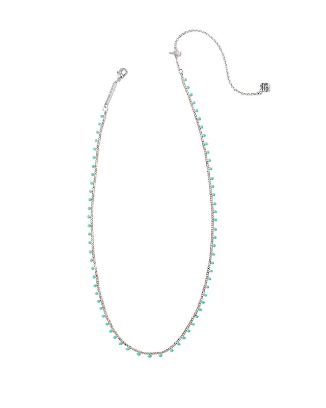 Timeless Elegance Now At Special Discounts Women's Kelsey Stand Necklace In Silver Turquoise Enamel Timeless Elegance Now At Special Discounts Women's Kelsey Stand Necklace In Silver Turquoise Enamel