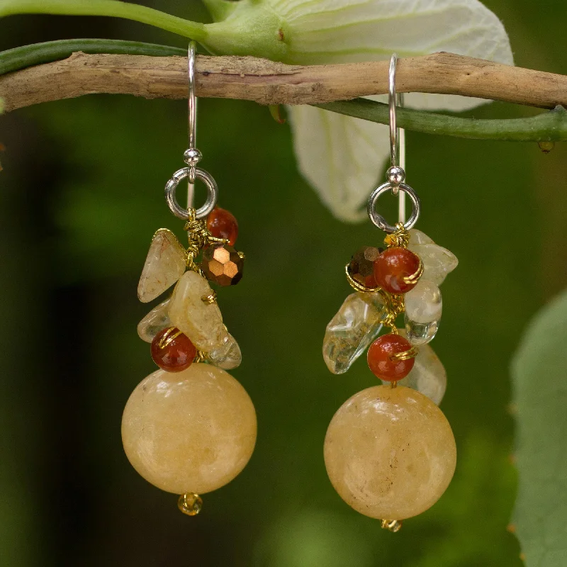 Bohemian-Inspired Jewelry For Free-Spirited Fashion Yellow Rose Quartz & Glass Beaded Earrings Bohemian-Inspired Jewelry For Free-Spirited Fashion Yellow Rose Quartz & Glass Beaded Earrings