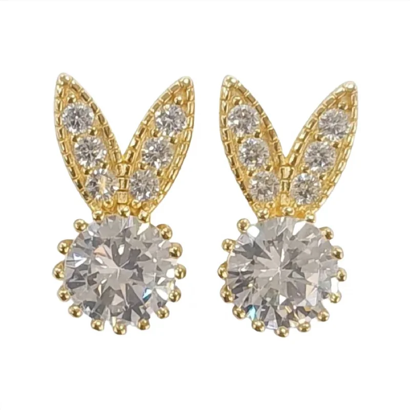 Bunny Stud Earrings In Diamond