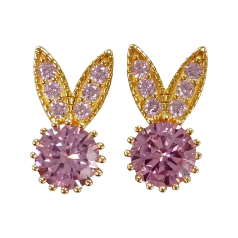 Bunny Stud Earrings In Pink