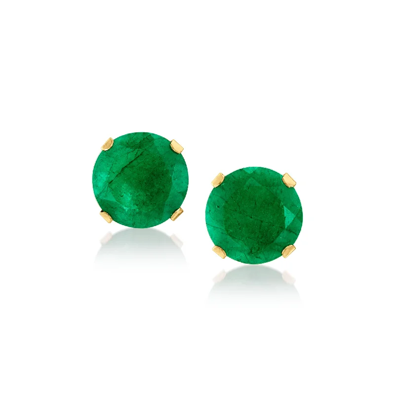 Canaria Emerald Martini Stud Earrings in 10kt Yellow Gold