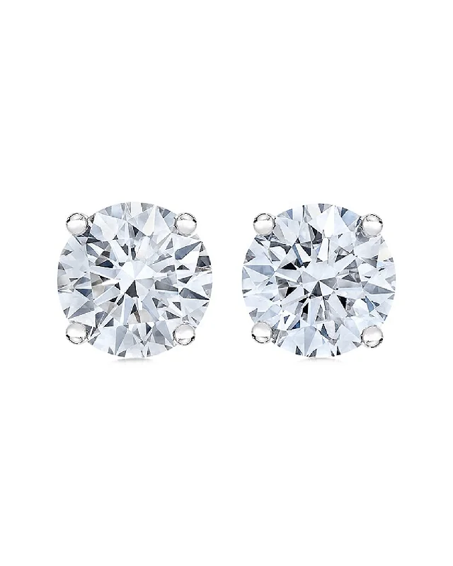 Exquisite 5.00 Ctw Lab-Grown Diamond Round Stud Earrings In 14K White Gold