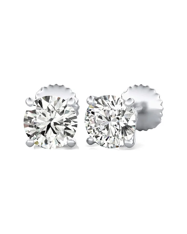 Exquisite 7.00 Ctw Lab-Grown Diamond Round Stud Earrings In 14K White Gold