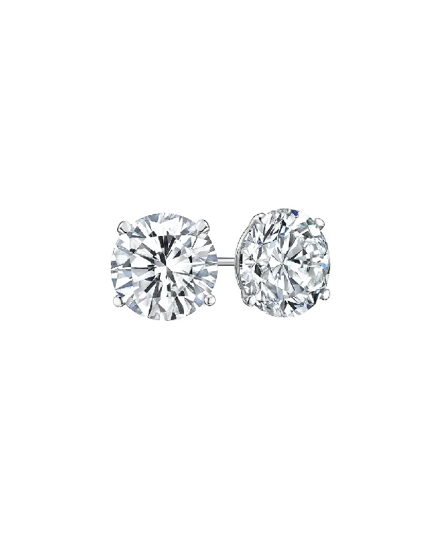 Exquisite 8.00 Ctw Lab-Grown Diamond Round Stud Earrings In 14K White Gold