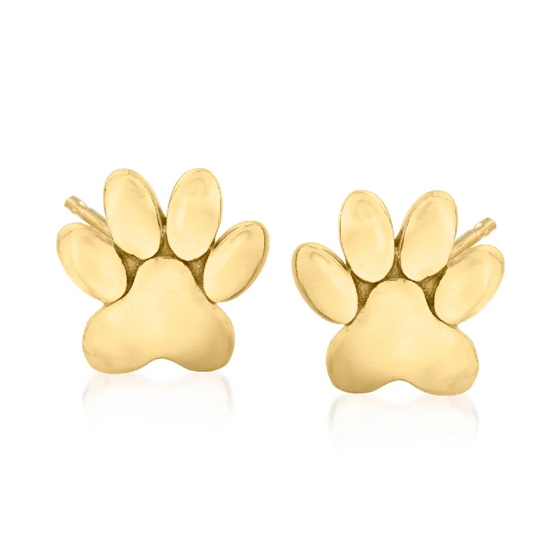 Ross-Simons 14kt Yellow Gold Petite Animal Paw Stud Earrings