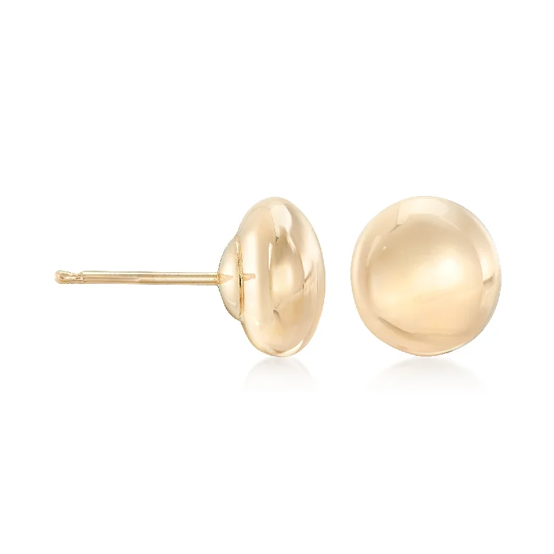 Ross-Simons 8mm 14kt Yellow Gold Flattened Bead Stud Earrings