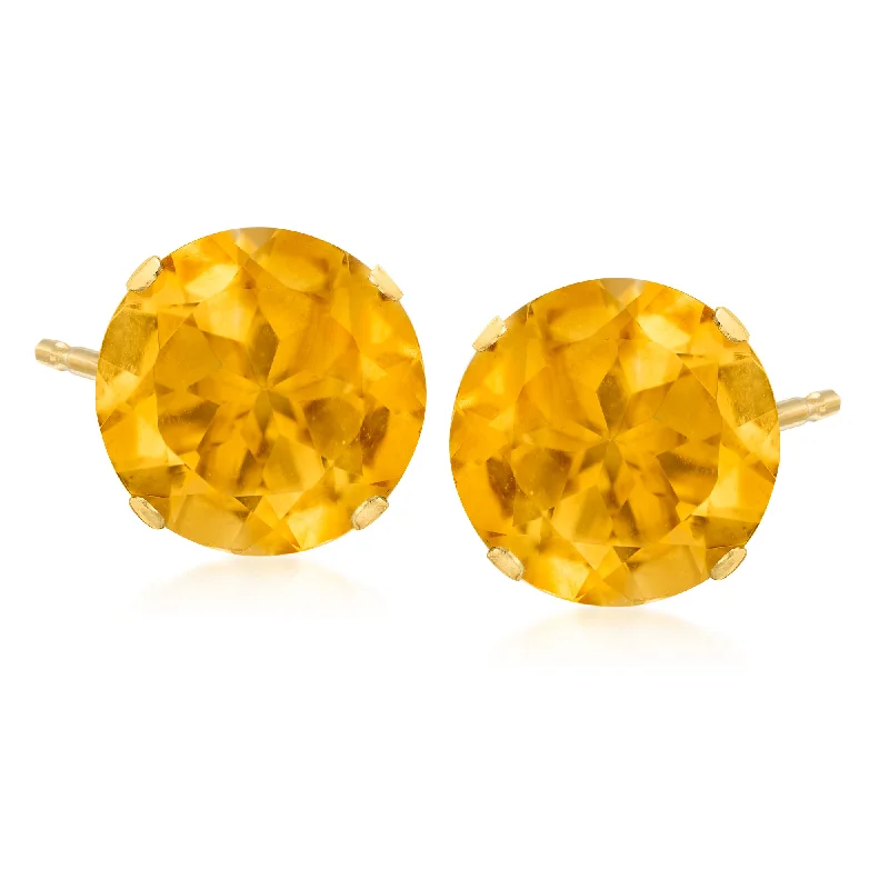 Ross-Simons Citrine Stud Earrings in 14kt Yellow Gold