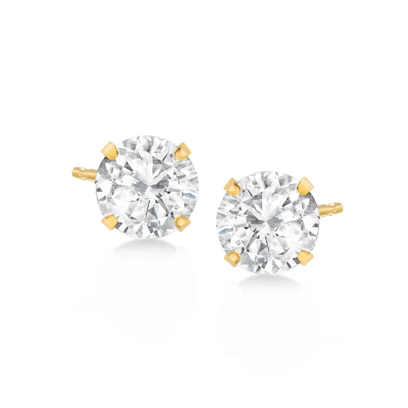 Ross-Simons White Topaz Martini Stud Earrings in 14kt Yellow Gold