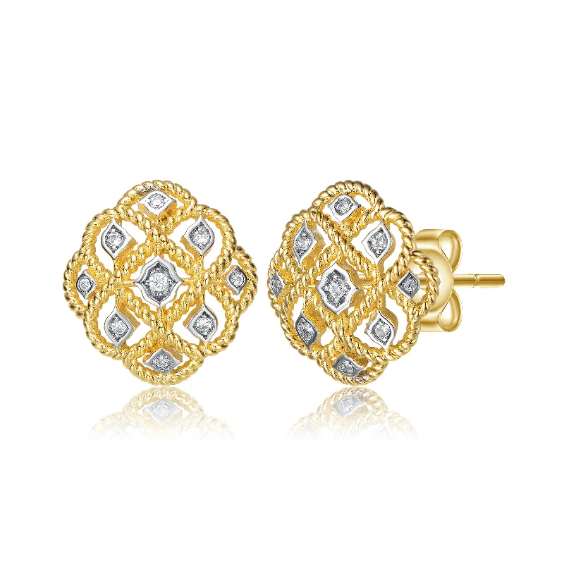 Luxury Jewelry Sale – Sparkle For Less Rachel Glauber 14k Gold Plated And Cubic Zirconia Stud Earrings