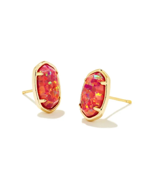 Women's Grayson Gold Stud Earrings In Berry Kyocera Opal