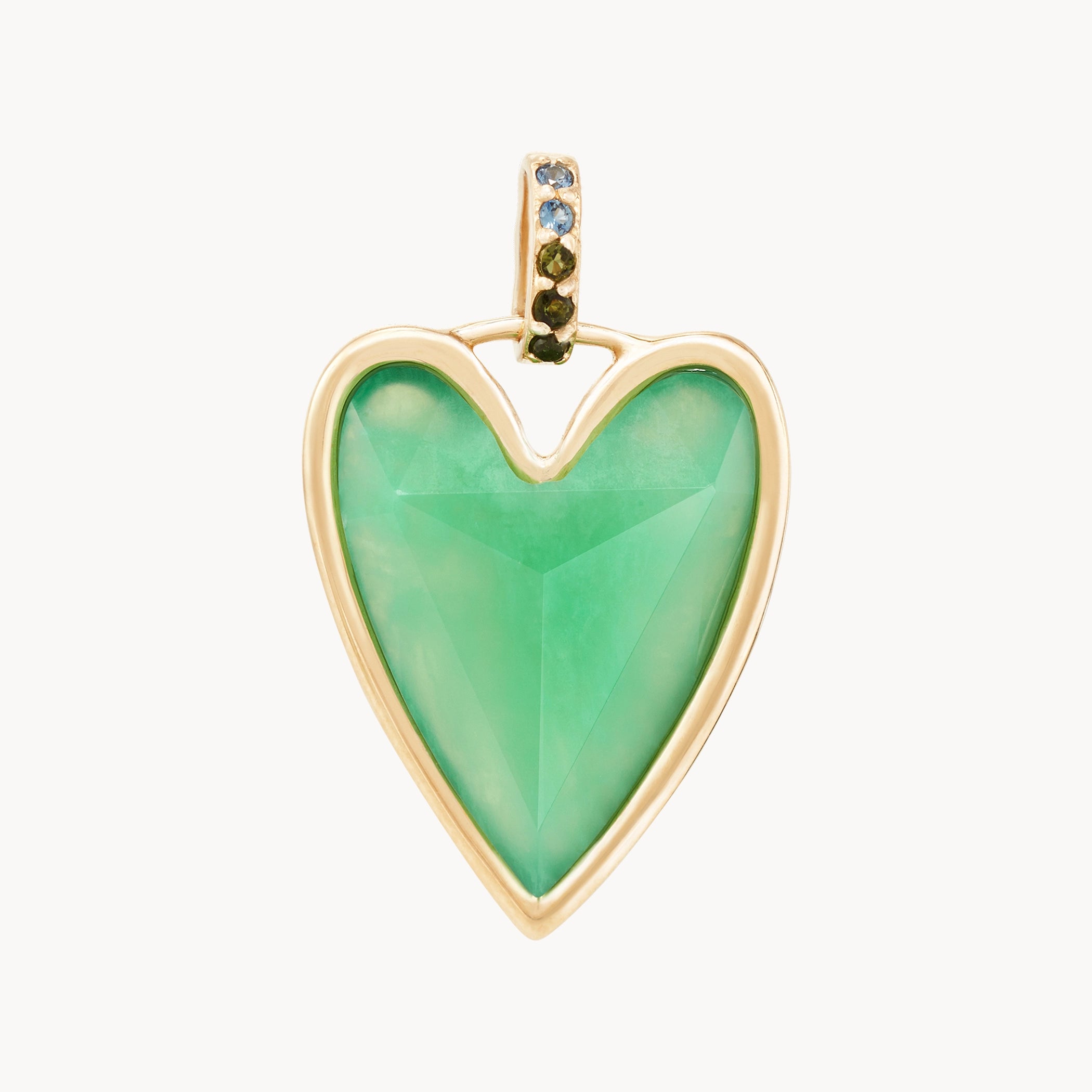 Customized Silver Jewelry For Unique Style budding romance chrysoprase heart mood charm - 10k yellow gold, natural gemstones Customized Silver Jewelry For Unique Style budding romance chrysoprase heart mood charm - 10k yellow gold, natural gemstones