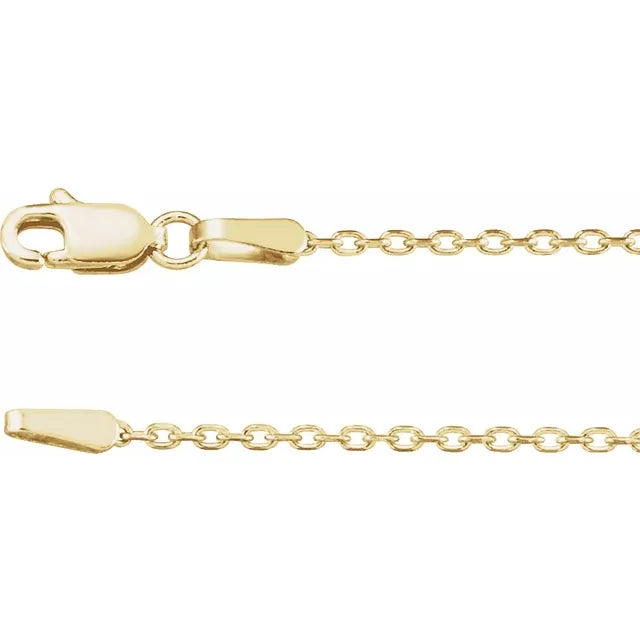 Elegant Jewelry, Exclusive Prices – Shop Now 14K Yellow Gold 1.4mm Diamond Cut Cable Chain - 16" Chain