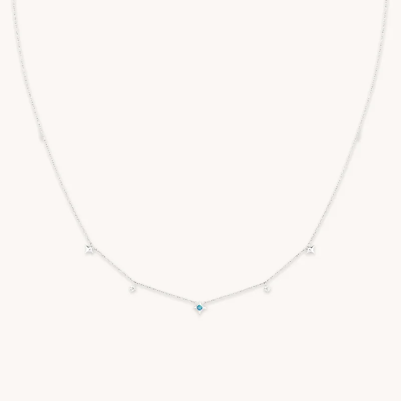 Sparkle More For Less – Jewelry Sale Happening Now Cosmic Star Opal Charm Necklace in Solid White Gold
