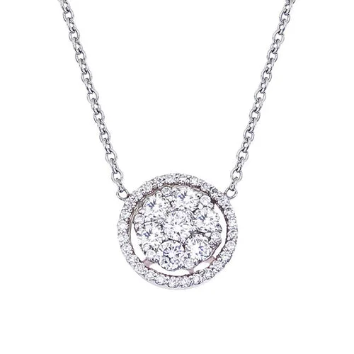 Limited-Stock Jewelry Sale – Once It's Gone, It's Gone Diamond Pave Disc Necklace in 14K White Gold Limited-Stock Jewelry Sale – Once It's Gone, It's Gone Diamond Pave Disc Necklace in 14K White Gold