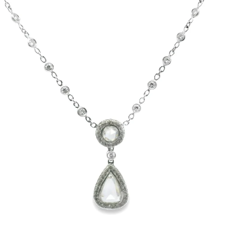 Unique Jewelry Designs Now At Discounted Rates Diamond Rose Cut Pear Shape Drop Necklace Unique Jewelry Designs Now At Discounted Rates Diamond Rose Cut Pear Shape Drop Necklace