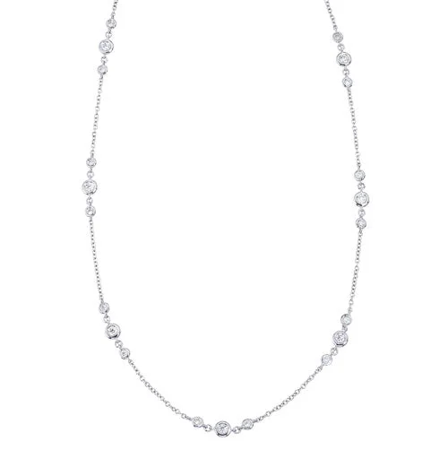 Exclusive Jewelry Sale – Shine For Less Diamond Three-Bezel Station Necklace in 14K White Gold Exclusive Jewelry Sale – Shine For Less Diamond Three-Bezel Station Necklace in 14K White Gold