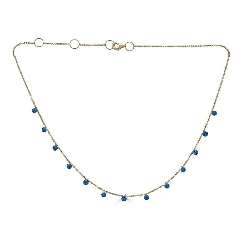 Grab Exquisite Jewelry At The Lowest Prices Drilled Blue Sapphire Necklace