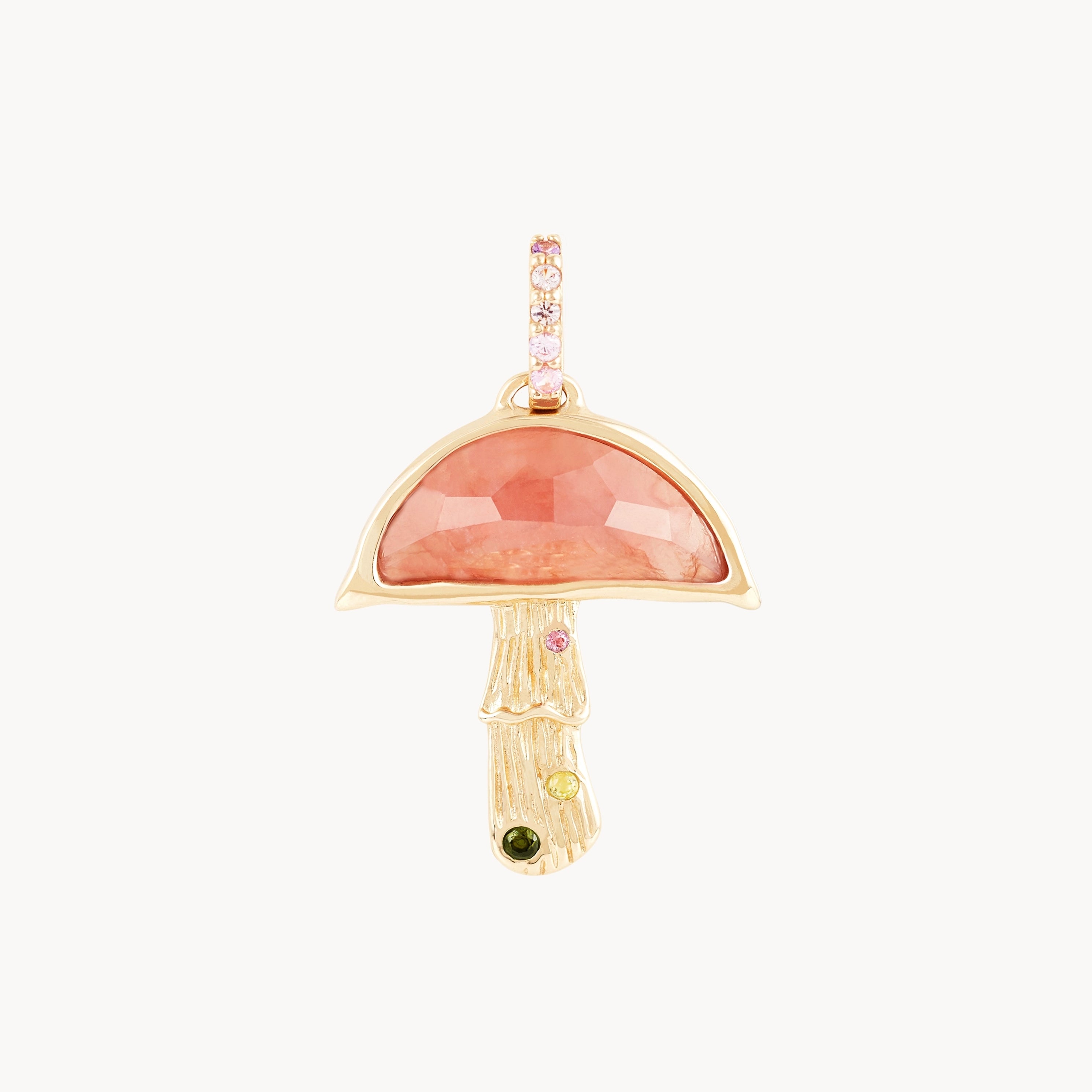 Modern Statement Jewelry For Bold Styling first blush mushroom charm - 10k yellow gold, rhodochrosite Modern Statement Jewelry For Bold Styling first blush mushroom charm - 10k yellow gold, rhodochrosite