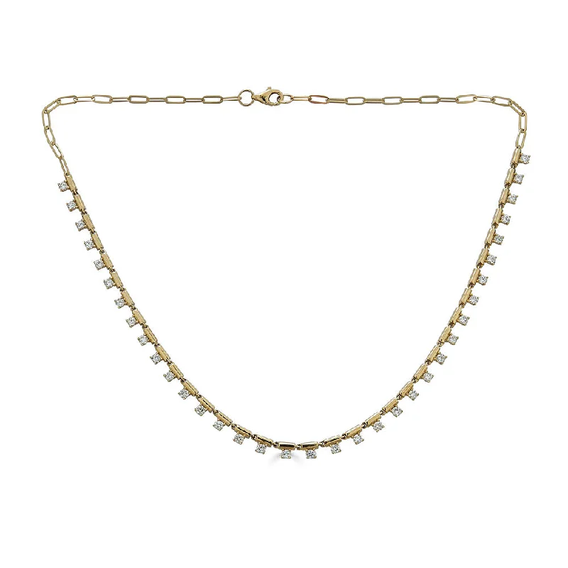 High-End Jewelry, Now More Affordable Than Ever Gold Bar Drop Diamond Chain