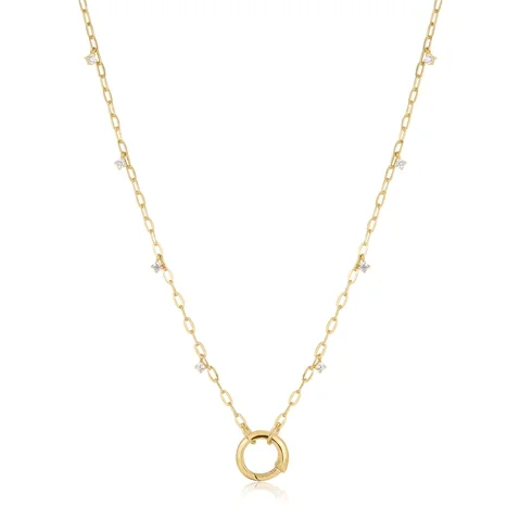 Make Your Outfit Shine With Discounted Jewelry Gold Shimmer Chain Charm Connector Necklace