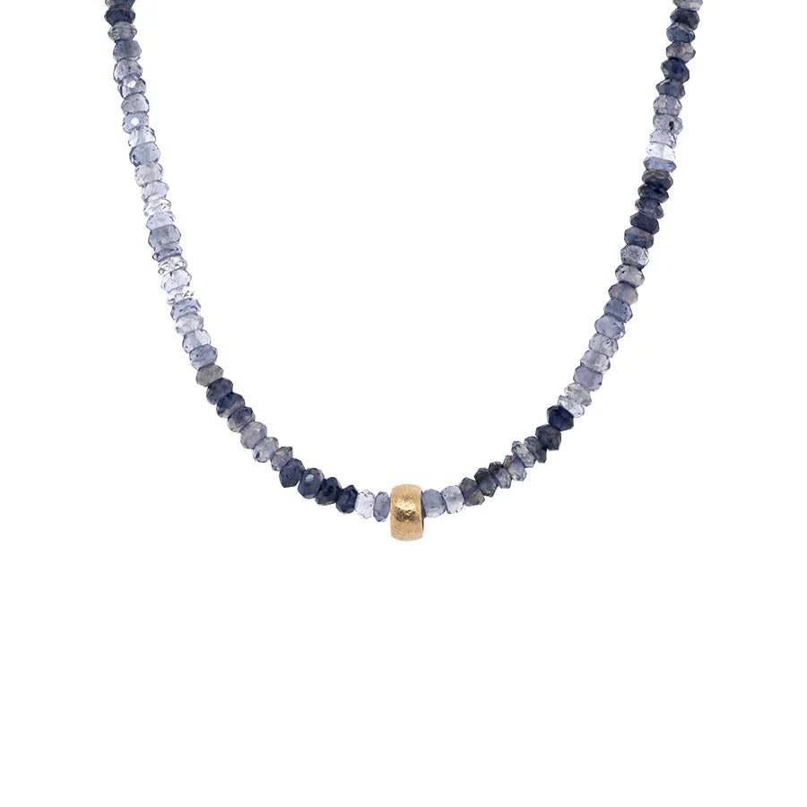 Huge Savings On Timeless Jewelry Collections Iolite Natural Gemstone Boulder Beaded Necklace - 18k Gold + Iolite- 16"