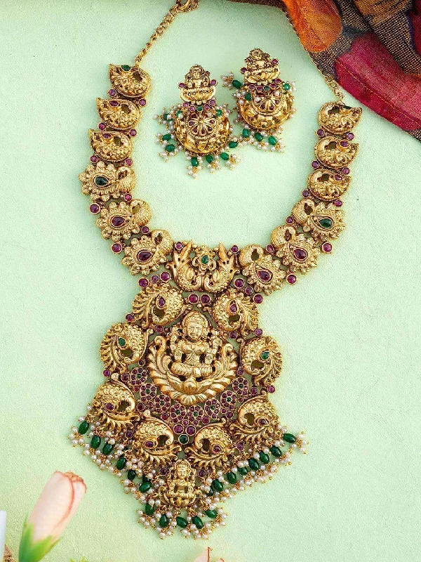 Exclusive Jewelry Offers – Shine For Less Kemp Floral Gutta Pusalu With Jhumkas