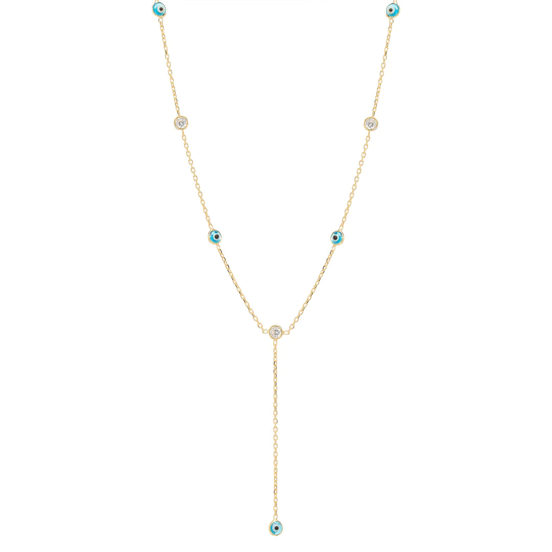 Elegant Jewelry, Exclusive Prices – Shop Now Mini Evil Eye Bezel Lariat