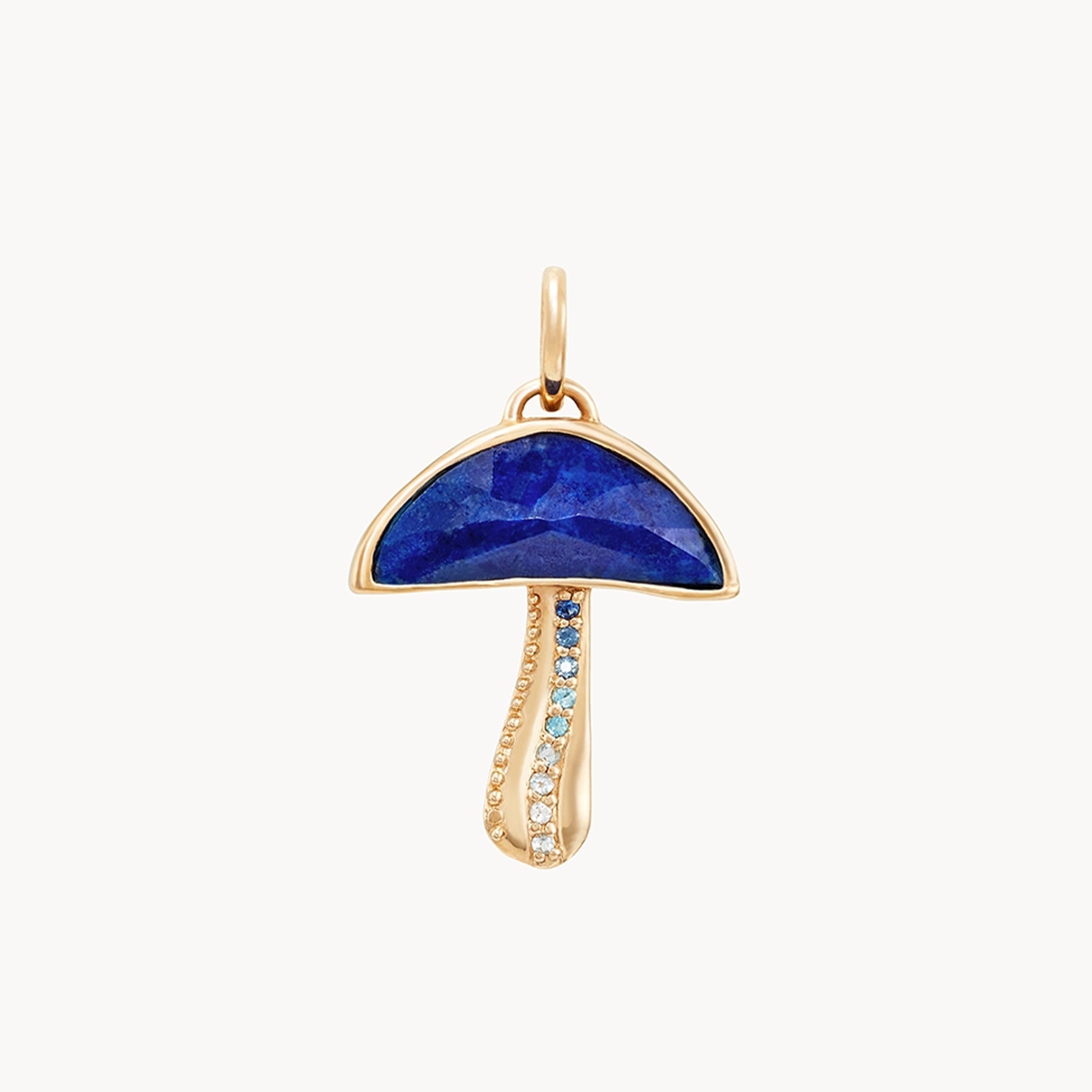Versatile Layering Jewelry For Effortless Chic night gazer mushroom charm - 10k yellow gold, lapis lazuli Versatile Layering Jewelry For Effortless Chic night gazer mushroom charm - 10k yellow gold, lapis lazuli