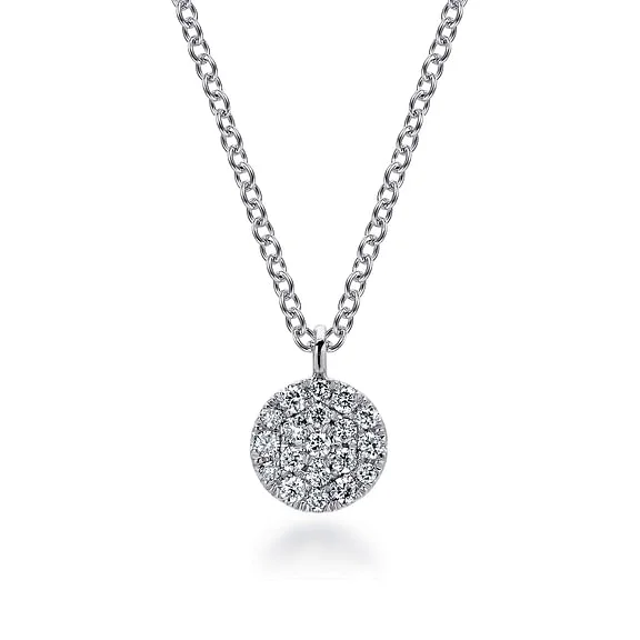 Trending Jewelry Styles Now At Limited-Time Discounts Pave Diamond Disc Necklace in 14K White Gold Trending Jewelry Styles Now At Limited-Time Discounts Pave Diamond Disc Necklace in 14K White Gold