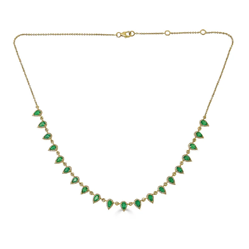 Dainty And Elegant Jewelry Now At Reduced Prices Pear Cut Emerald Necklace