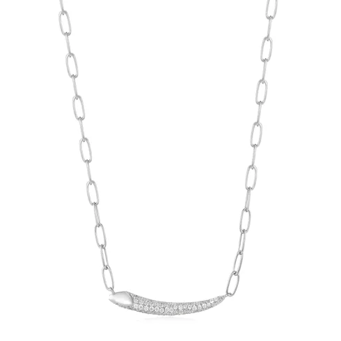 Elegant Jewelry Pieces At Unbelievable Prices Silver Pavé Bar Chain Necklace