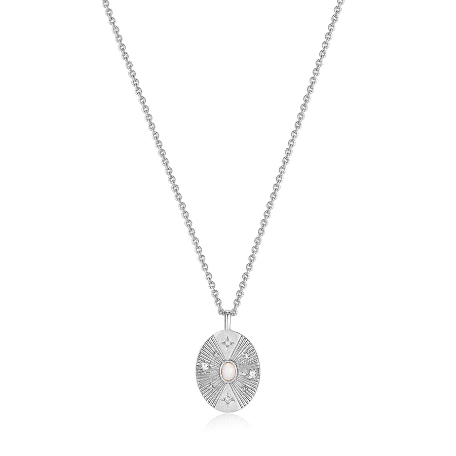 Affordable Elegance – Special Jewelry Sale Now Live Silver Scattered Stars Kyoto Opal Disc Necklace in Sterling Silver