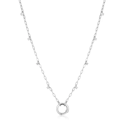 Best Jewelry Sale – Shop Exclusive Designs Now Silver Shimmer Chain Charm Connector Necklace