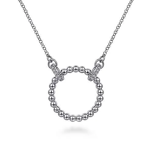 Get The Jewelry You Love At A Price You Love Open Circle White Sapphire Bujukan Pendant Necklace in Sterling Silver